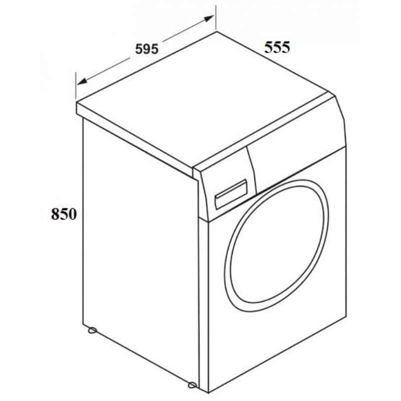 Kích thước máy giặt sấy Hafele 7kg 539.90.600 cửa trước