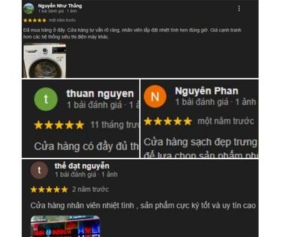 Cửa hàng máy giặt sấy quần áo tại Vinh, Nghệ An uy tín nhất 3 Đánh giá của khách hàng về bếp 365 Vinh