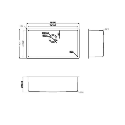 Chậu rửa bát Konox STELO 780U - Ảnh 3