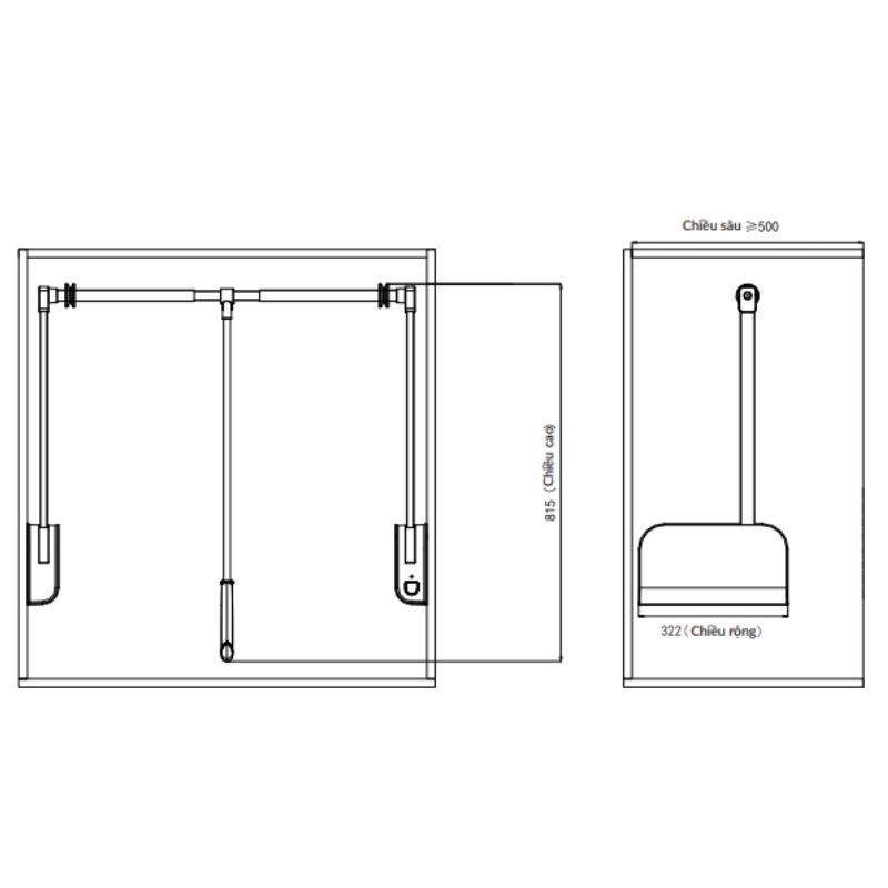 Giá nâng hạ cơ treo quần áo GrandX XM.15-Luxury 4 Giá nâng hạ cơ treo quần áo GrandX XM.15-Luxury - Ảnh 2