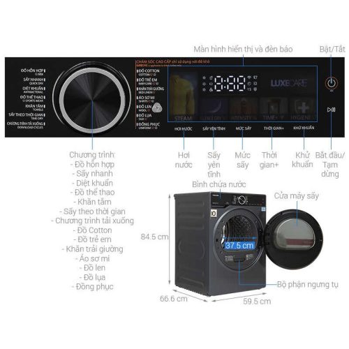 Máy sấy bơm nhiệt Toshiba 10 kg TD-BP110GHV(MG) 8 Kích thước máy sấy bơm nhiệt Toshiba 10 kg TD-BP110GHV(MG)