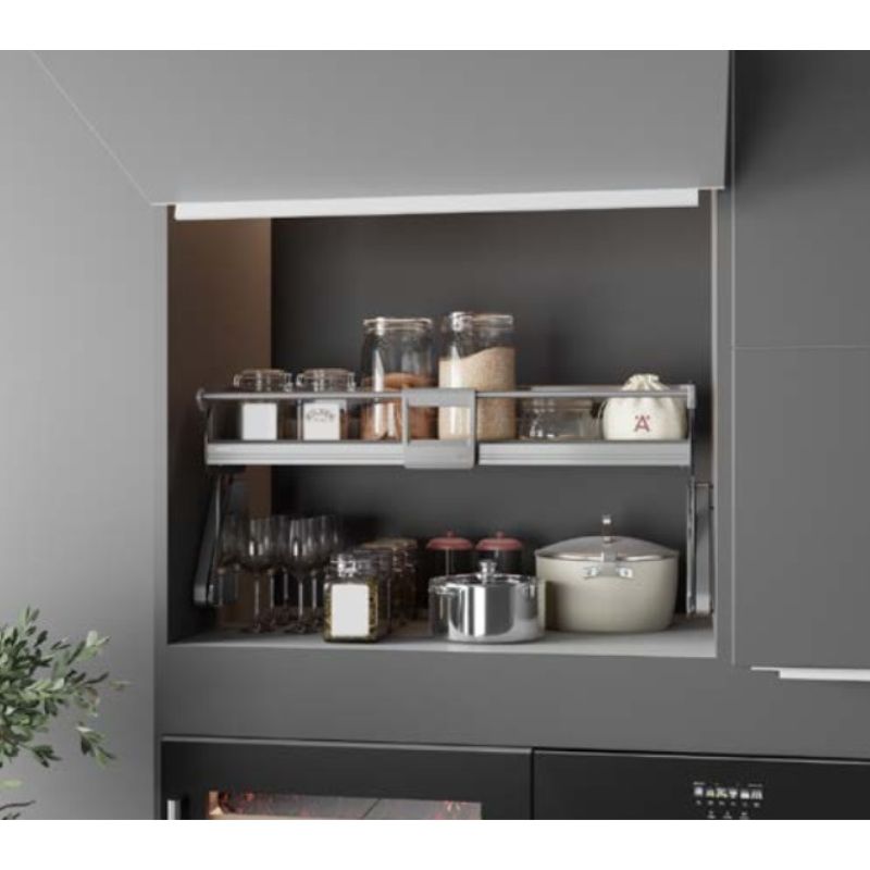 Hình ảnh kệ nâng hạ gia vị Hafele iMove 800mm - 2 tầng 504.68.377