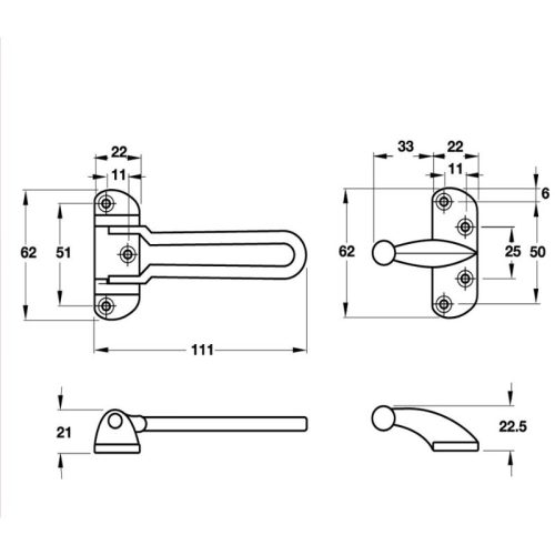 Chốt an toàn Hafele 489.15.001 8 kich thuoc chot an toan mau niken mo hafele 489.15.001