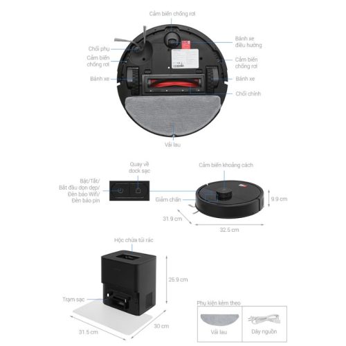 Robot hút bụi lau nhà Roborock Q7 TF Plus 11 size robot hut bui lau nha roborock q7 tf plus