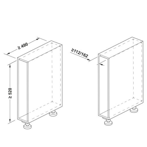Kệ đựng gia vị Hafele 545.14.321 11 Size kệ đựng gia vị Hafele 545.14.321