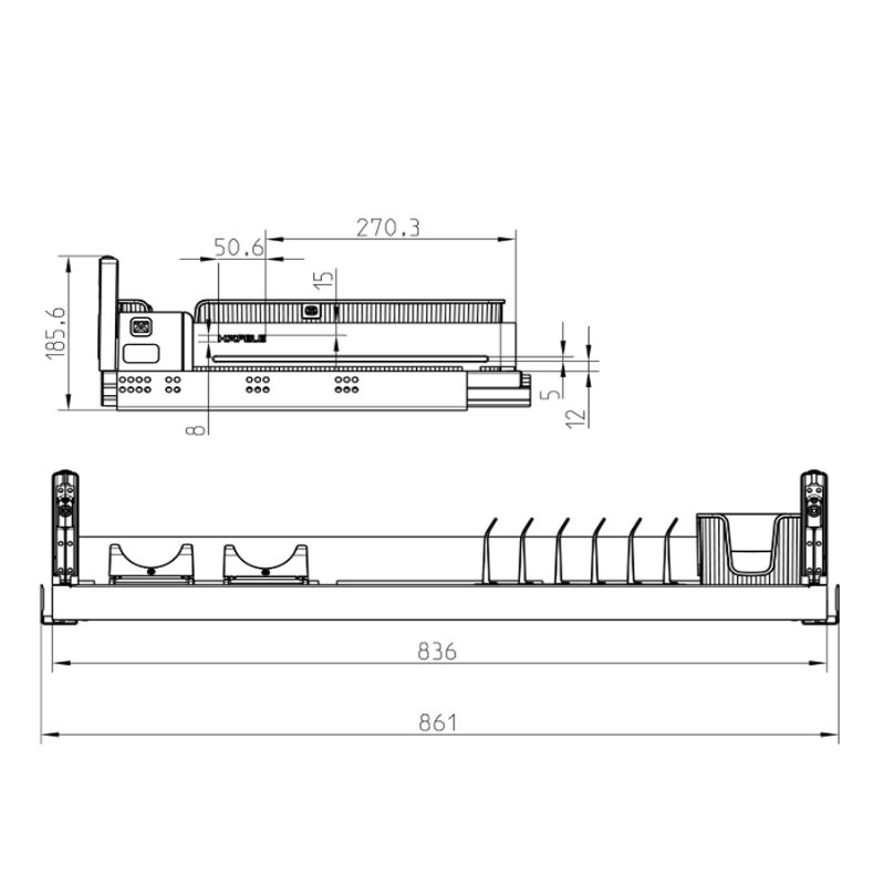 Size rổ đựng bát đĩa Hafele 545.14.305