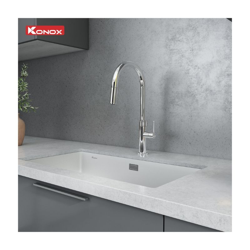 Vòi rửa bát dây rút Lasi Chrome 4 Vòi rửa bát dây rút Lasi Chrome - Ảnh 2